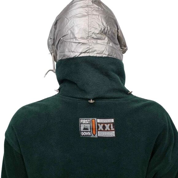 First Down Half Zip Packable Hood Pullover Fleece Hoodie Jacket Sweatshirt XXL - Picture 13 of 15